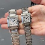 Best Quality Cartier Tank Francaise Silver Dial w Roman Couple Watches